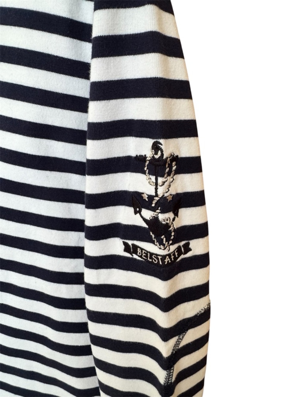 Belstaff Christina Maritime Striped Cotton Long Sleeve Navy Blue Shirt Small - Picture 6 of 10